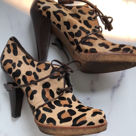 Coach Leopard Calf Hair Tullah Heels Booties Size 8.5B - Picture 8 of 14